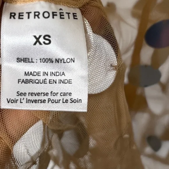 Retrofete Mischa Sequin Dress Spaghetti Strap Silver - Picture 7 of 14